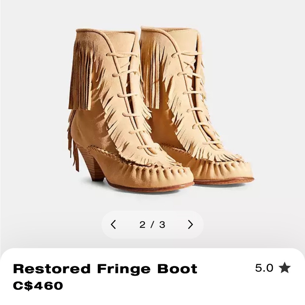 Sold out! authentic fringe restored boot in size 8 us